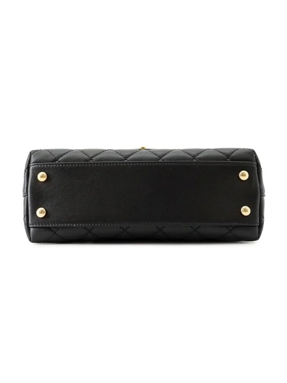 Chanel Quilted CC Logo Coco Handle Lambskin 2-Way Shoulder Bag Black